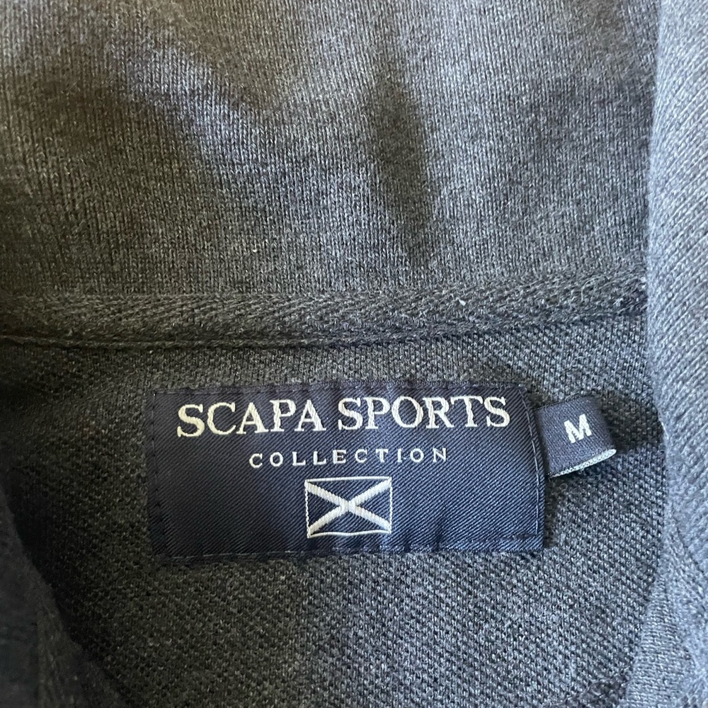Vintage SCAPA SPORTS POLO TEAM #3 Long SLEEVE Collared SHIRT SIZE Medium M Gray - Picture 4 of 11